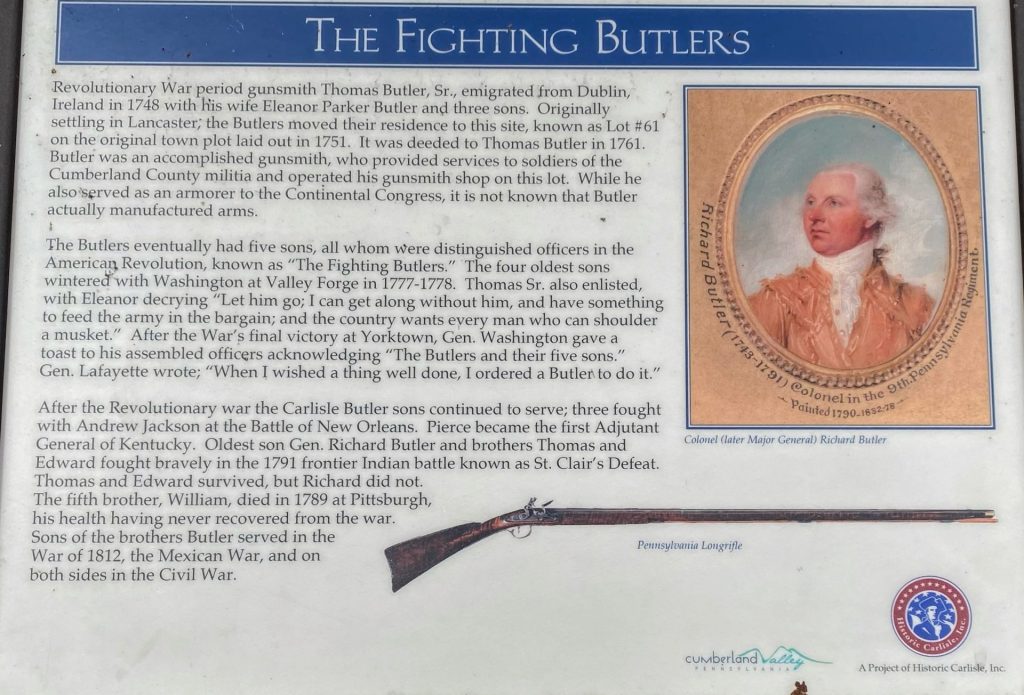 THE FIGHTING BUTLERS REVOLUTIONARY WAR MEMORIAL PANEL
