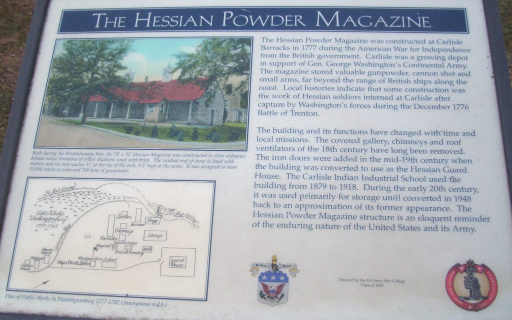 THE HESSIAN POWDER MAGAZINE REVOLUTIONARY WAR MEMORIAL PANEL