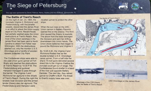 THE SIEGE OF PETERSBURG WAR MEMORIAL PLAQUE