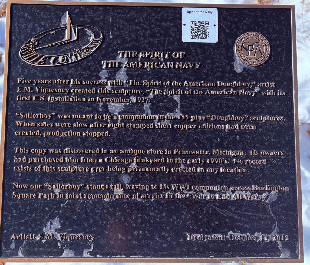 THE SPIRIT OF THE AMERICAN NAVY WAR MEMORIAL PLAQUE