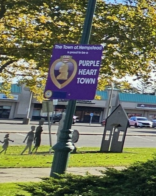 THE TOWN OF HEMPSTEAD PURPLE HEART TOWN MEMORIAL PLAQUE