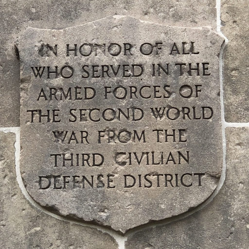 THIRD CIVILIAN DEFENSE DISTRICT SECOND WORLD WAR MEMORIAL STONE