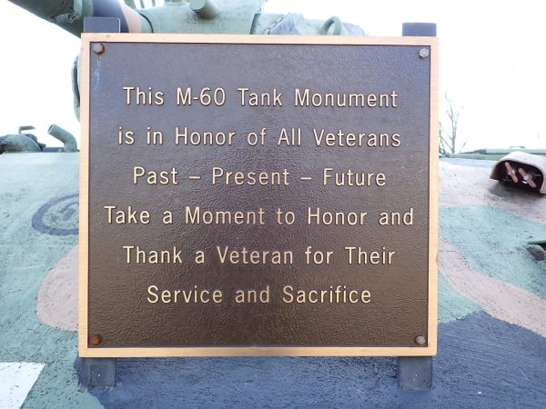 THIS M-60 TANK MONUMENT PLAQUE