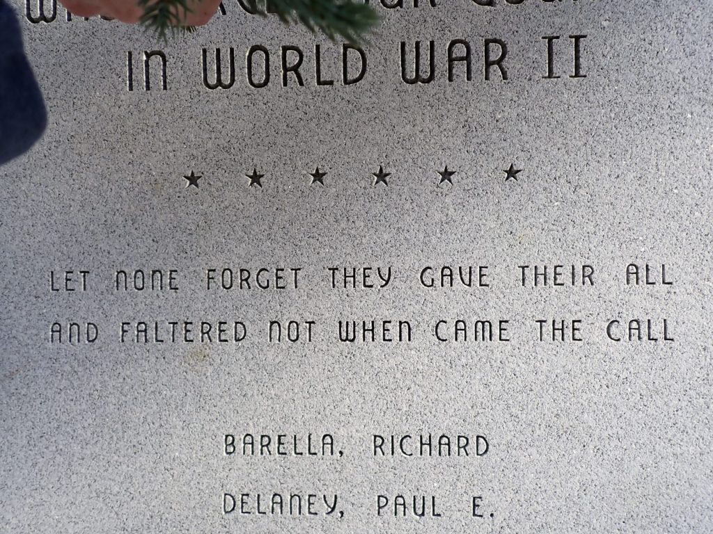 TOWN OF NEW HARTFORD WORLD WAR II VETERANS MEMORIAL STONE
