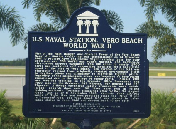 U.S. NAVAL STATION, VERO BEACH WORLD WAR II MEMORIAL MARKER