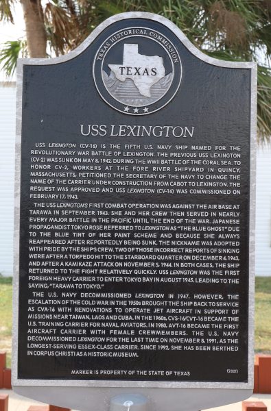 USS LEXINGTON WAR MEMORIAL MARKER