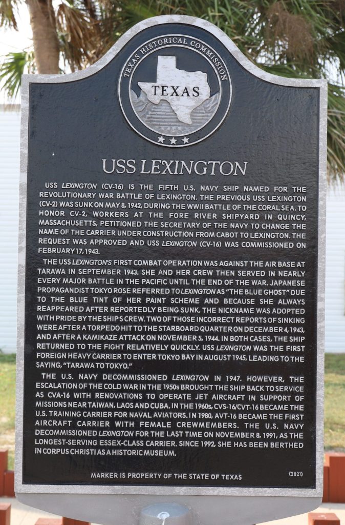 USS LEXINGTON WAR MEMORIAL MARKER
