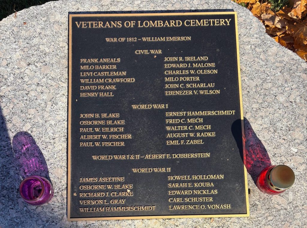 VETERANS OF LOMBARD CEMETERY MEMORIAL