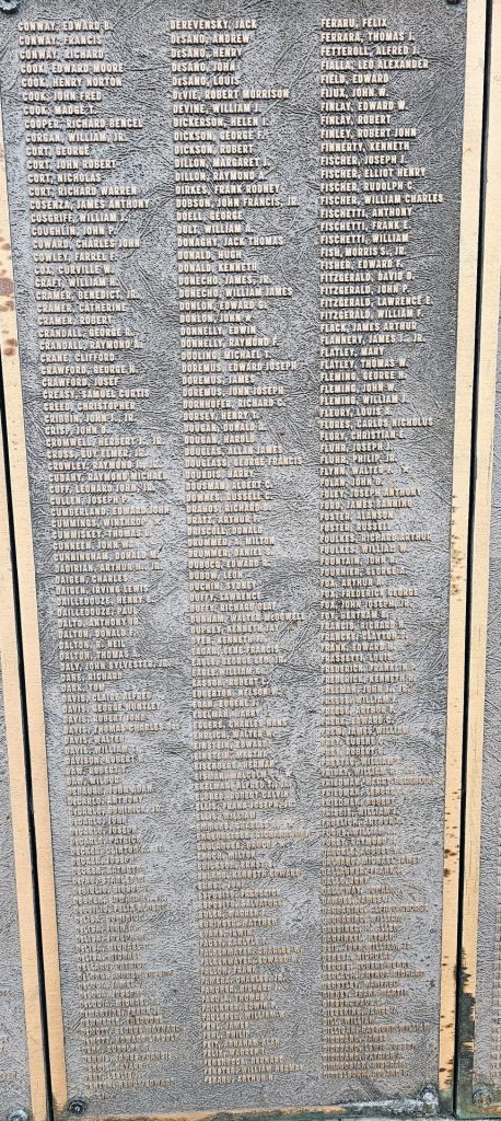 VILLAGE OF LYNBROOK WORLD WAR II WALL OF HONOR MEMORIAL PLAQUE B