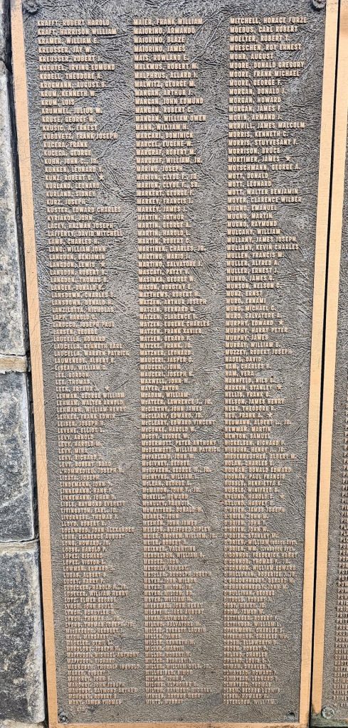VILLAGE OF LYNBROOK WORLD WAR II WALL OF HONOR MEMORIAL PLAQUE D