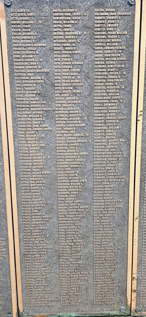 VILLAGE OF LYNBROOK WORLD WAR II WALL OF HONOR MEMORIAL PLAQUE E