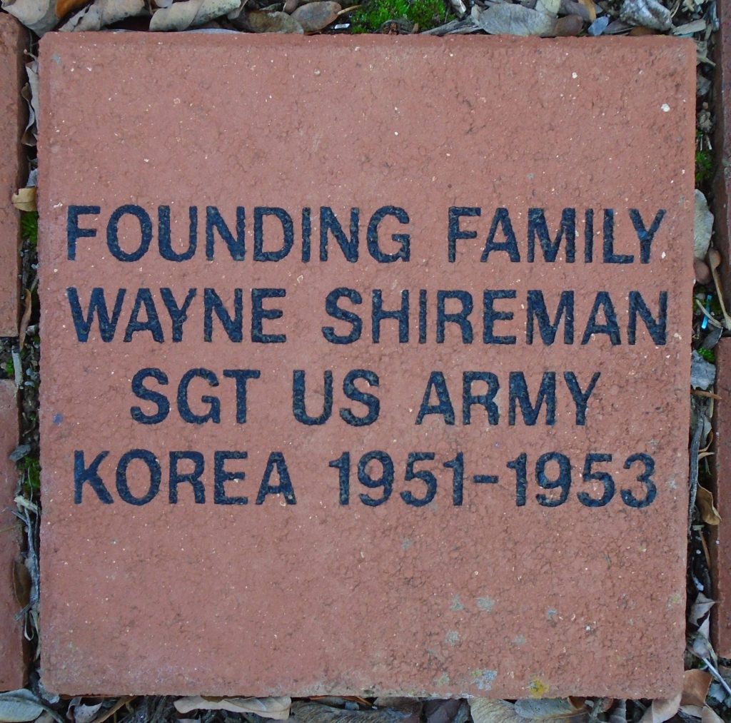 WAYNE SHIREMAN WAR MEMORIAL PAVER
