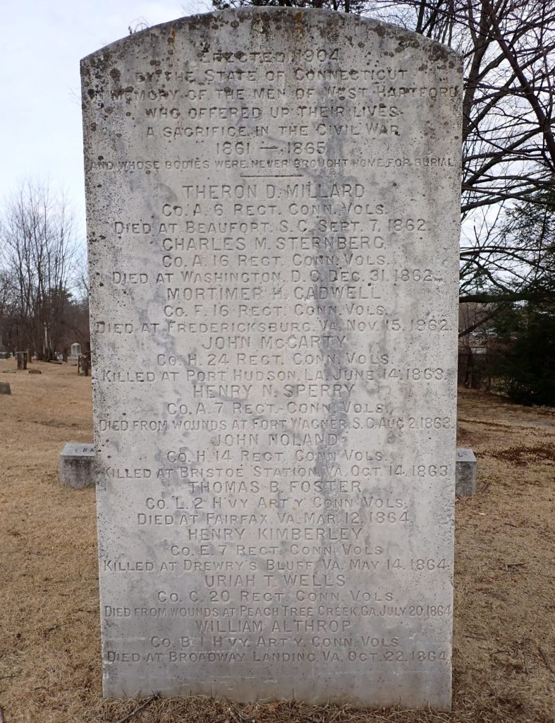 WEST HARTFORD ULTIMATE SACRIFICE CIVIL WAR MEMORIAL