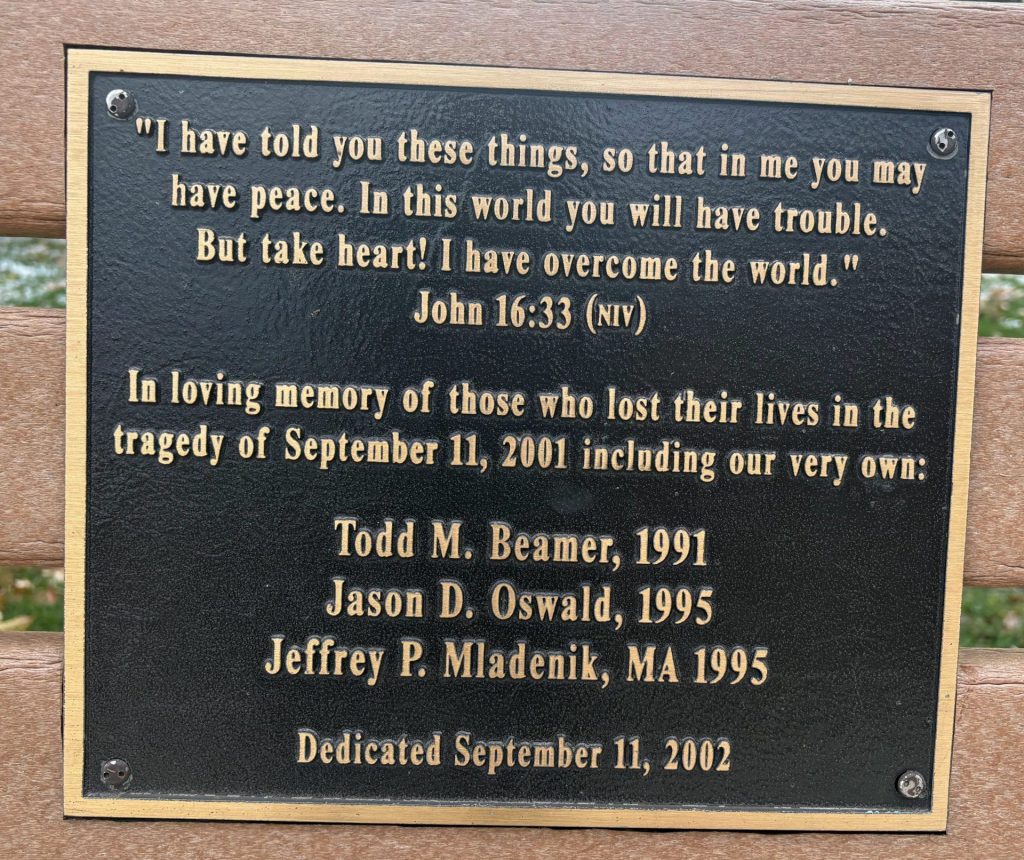 WHEATON COLLEGE SEPTEMBER 11, 2001 MEMORIAL PLAQUE