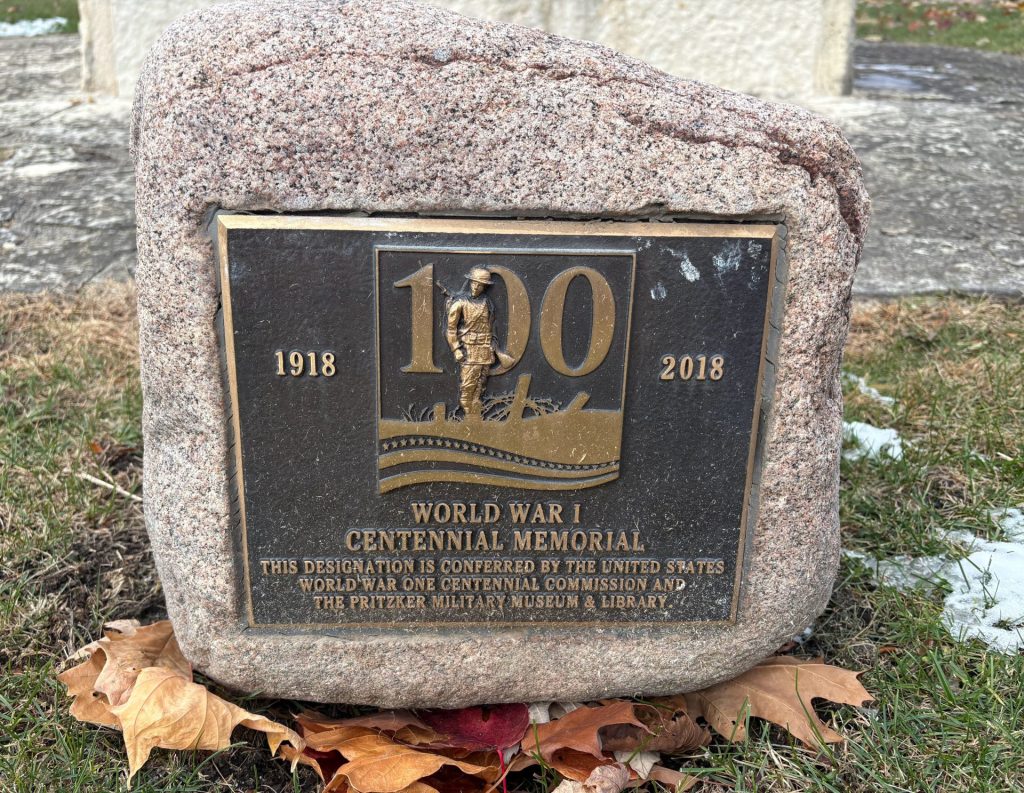WHEATON WORLD WAR I CENTENNIAL MEMORIAL PLAQUE