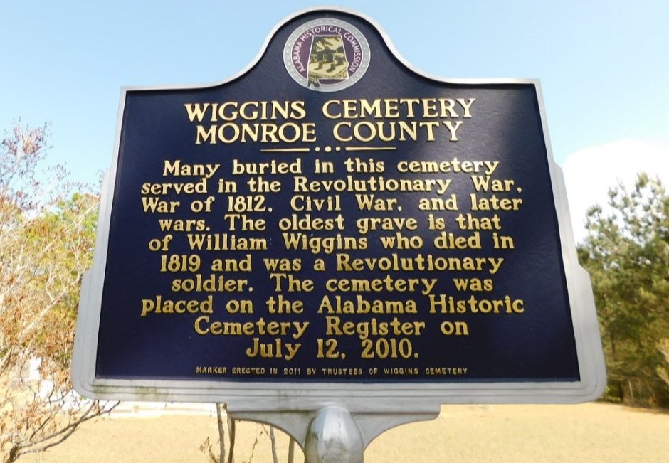 WIGGINS CEMETERY MONROE COUNTY WAR MEMORIAL MARKER