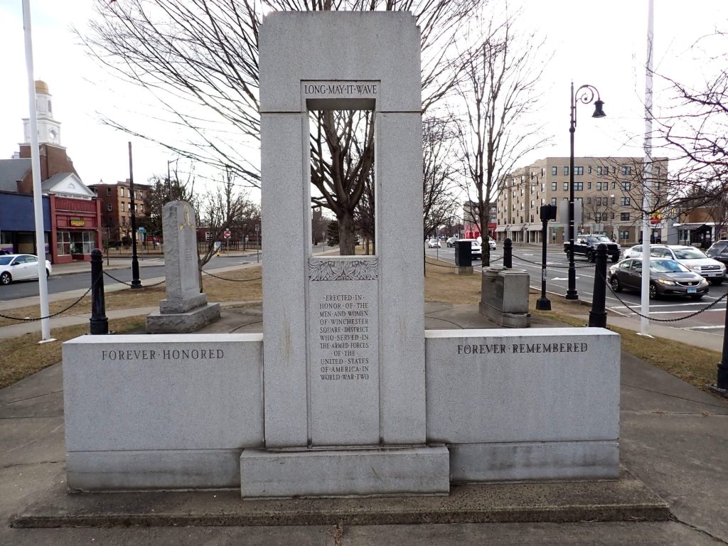 WINCHESTER SQUARE DISTRICT WORLD WAR TWO MEMORIAL BACK