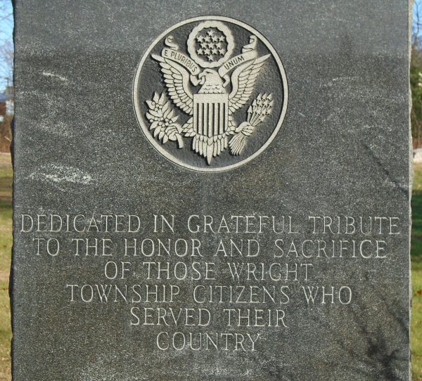 WRIGHT TOWNSHIP VETERANS MEMORIAL CLOSE-UP