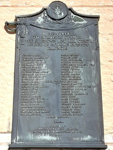 A MEMORIAL TO SOLDIERS OF 1812 PLAQUE