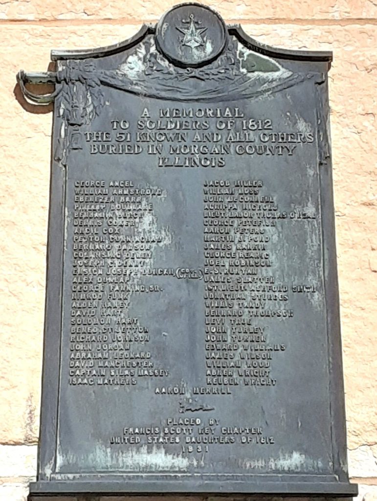 A MEMORIAL TO SOLDIERS OF 1812 PLAQUE