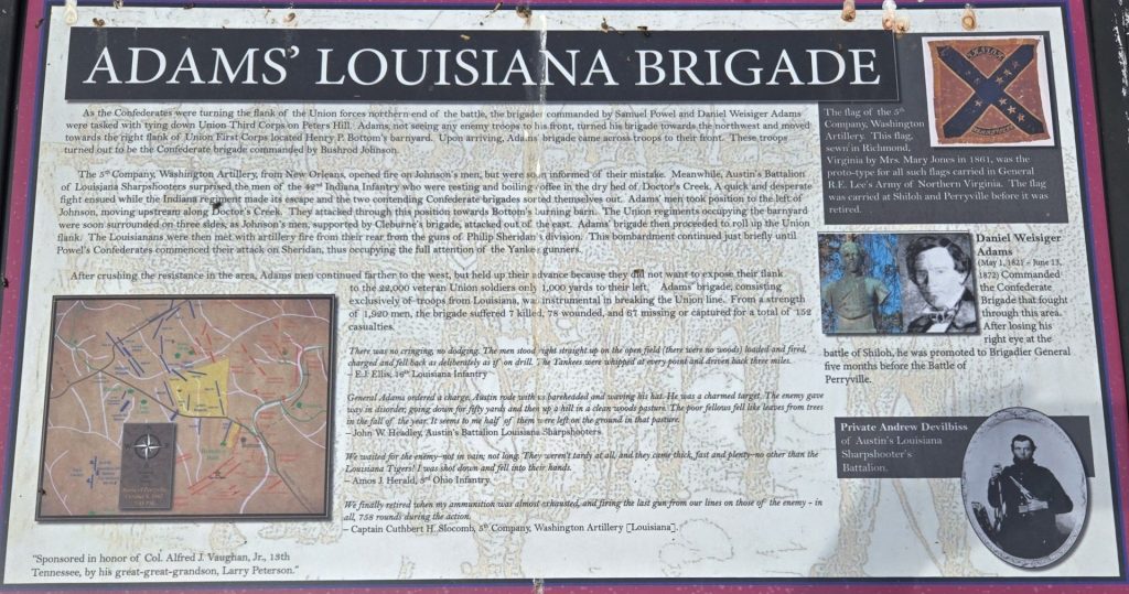 ADAMS’ LOUISIANA BRIGADE WAR MEMORIAL PANEL