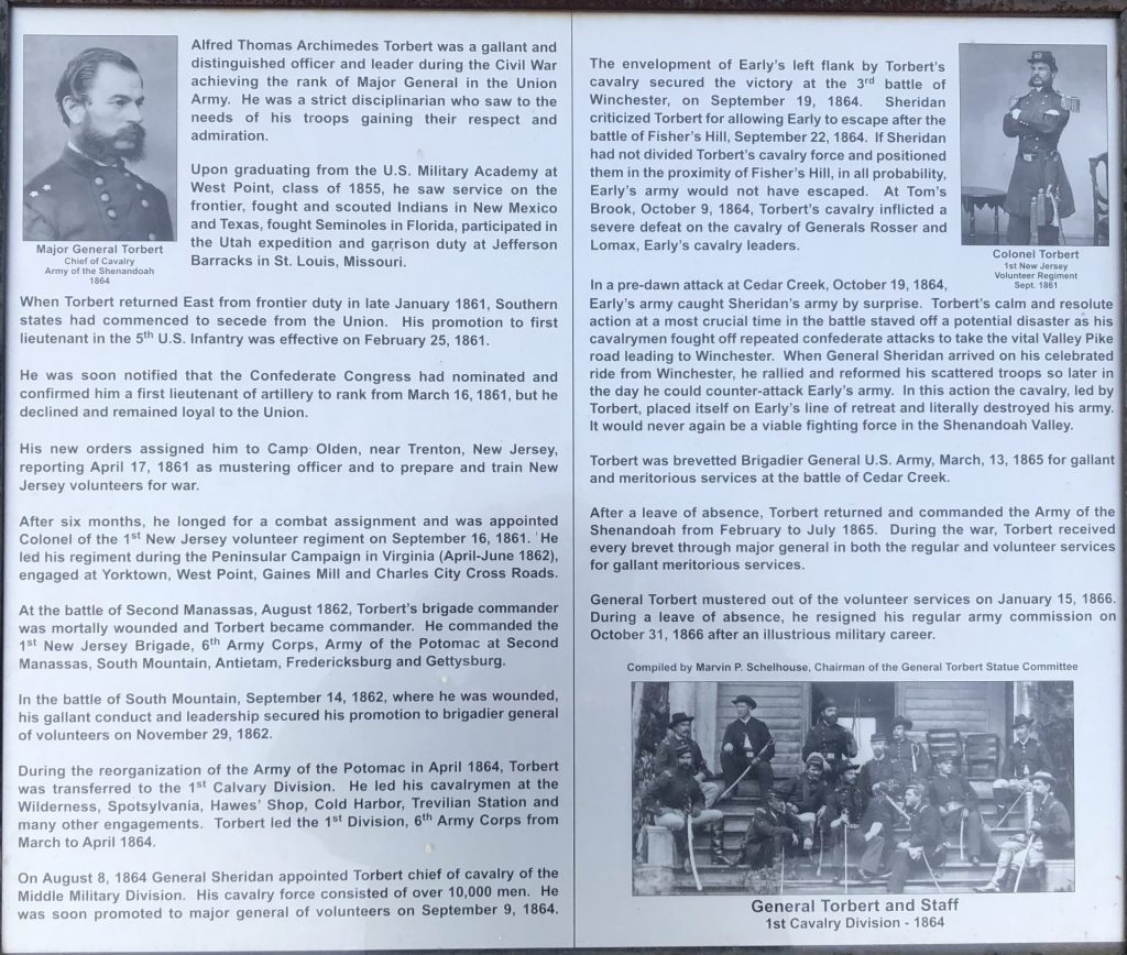 ALFRED THOMAS ARCHIMEDES TORBERT MAJOR GENERAL WAR MEMORIAL PANEL