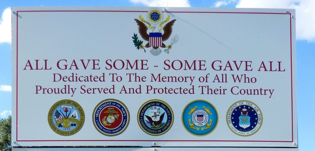 ALL GAVE SOME-SOME GAVE ALL WHO PROUDLY SERVED MEMORIAL PLAQUE