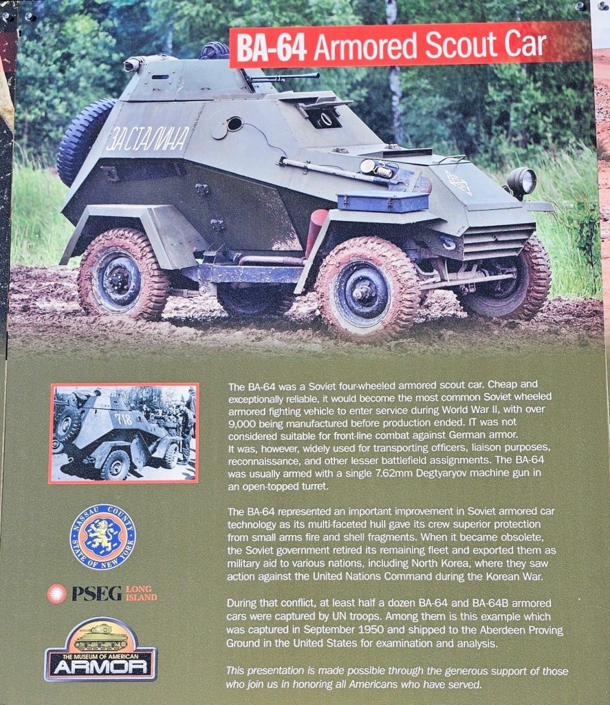 BA-64 ARMORED SCOUT CAR WAR MEMORIAL PLAQUE