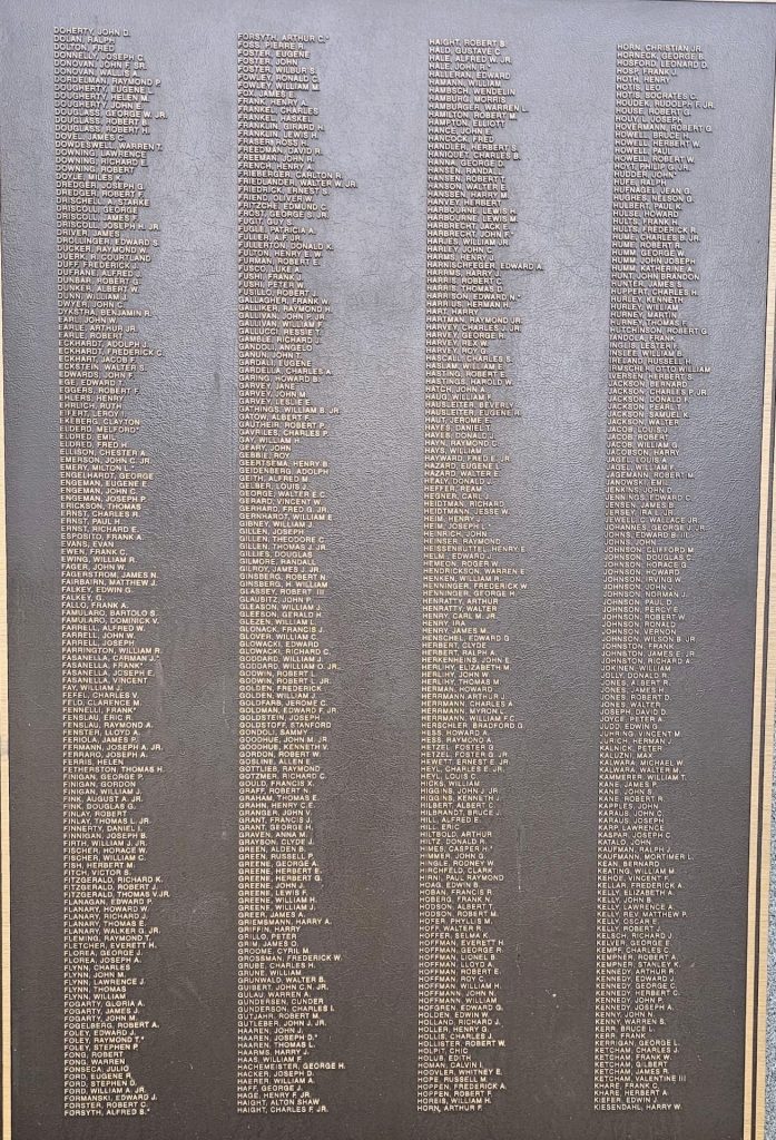 BALDWIN HONOR ROLL WORLD WAR II MEMORIAL PLAQUE B