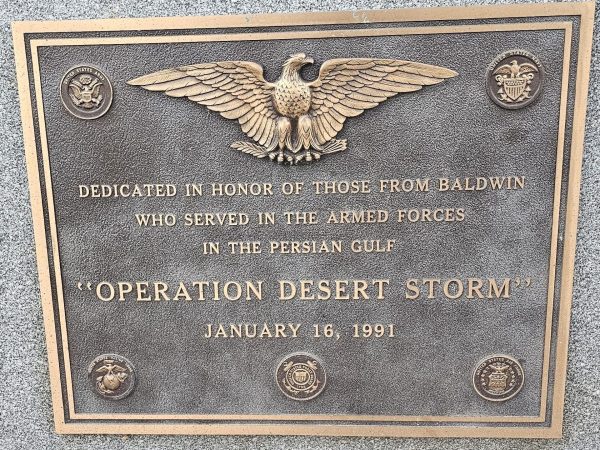 BALDWIN PERSIAN GULF WAR MEMORIAL PLAQUE