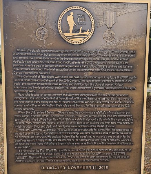 BALDWIN WWI 100 YEARS MEMORIAL PLAQUE