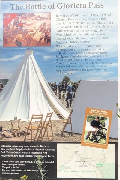 BATTLE OF GLORIETA PASS WAR MEMORIAL PANEL