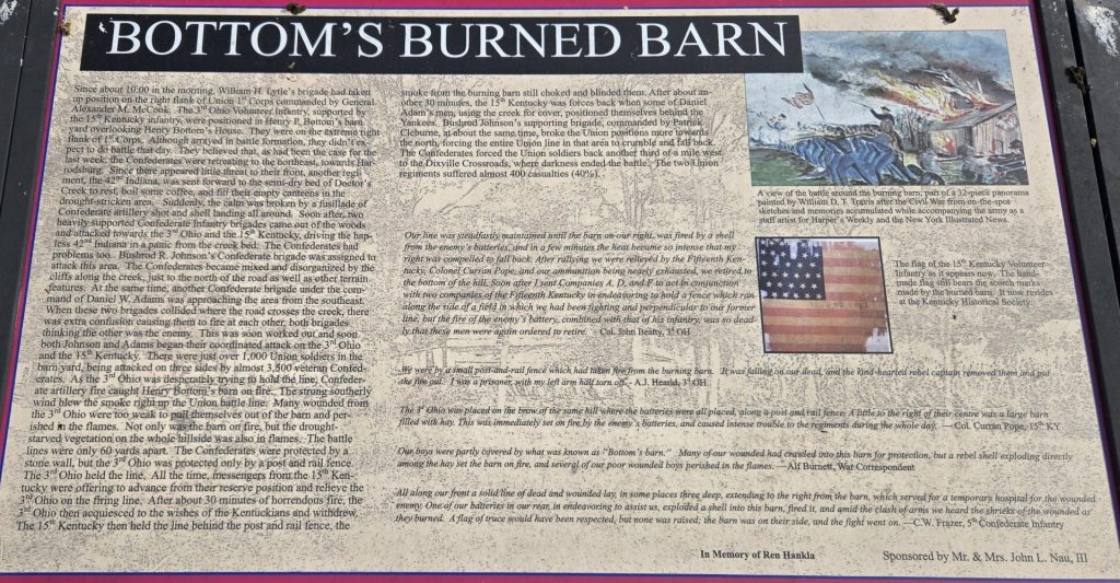 BOTTOM’S BURNED BARN WAR MEMORIAL PANEL