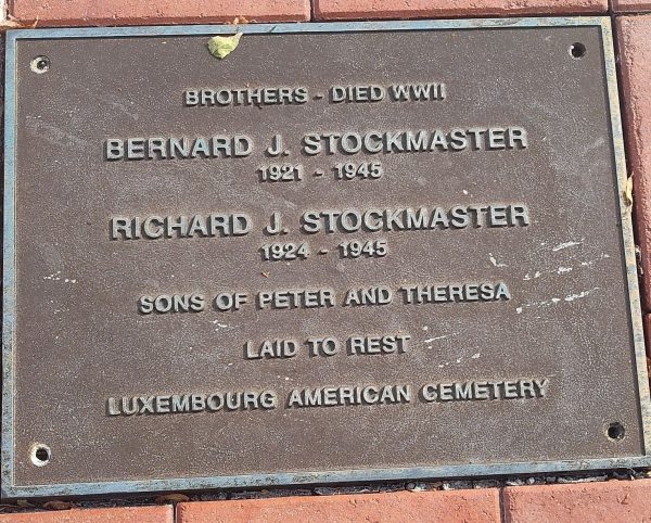 BROTHERS-DIED WWII MEMORIAL PLAQUE