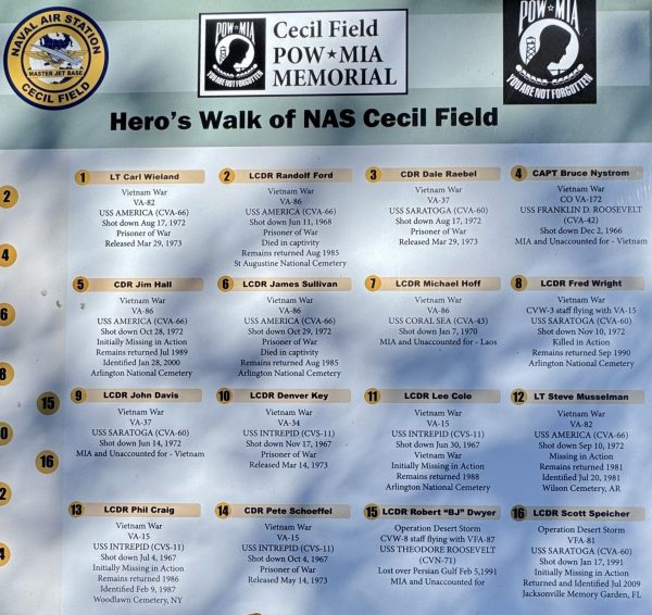 CECIL FIELD POW MIA MEMORIAL PLAQUE