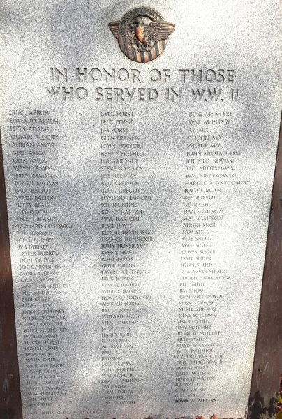 CITIZENS OF DEEFIELD TOWNSHIP WAR VETERANS MEMORIAL SIDE B