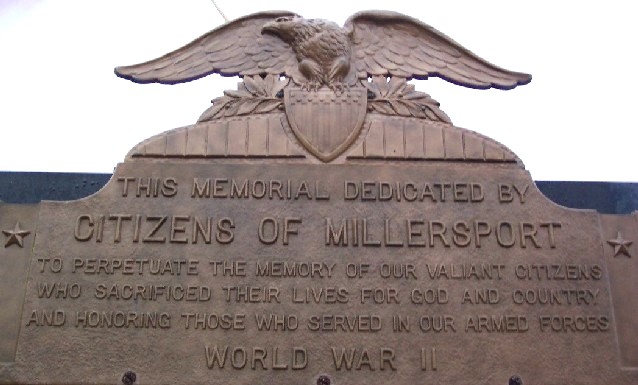 CITIZENS OF MILLERSPORT WORLD WAR II MEMORIAL DEDICATION