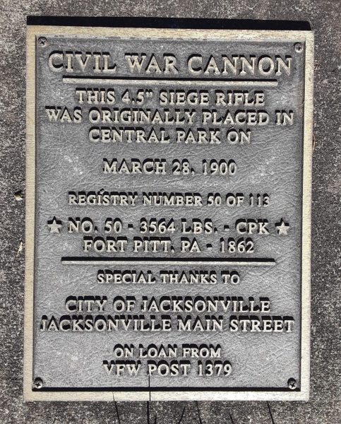 CIVIL WAR CANNON MEMORIAL PLAQUE