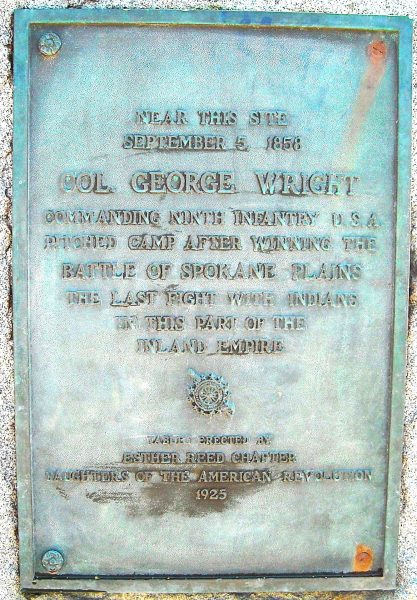 COL. GEORGE WRIGHT WAR MEMORIAL PLAQUE