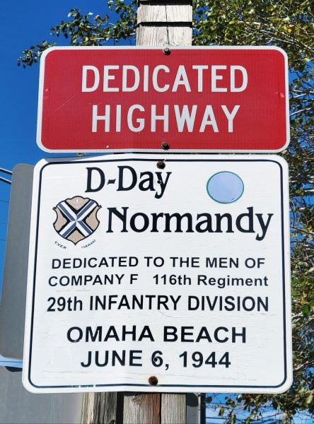 D-DAY NORMANDY DEDICATED HIGHWAY WAR MEMORIAL PLAQUE