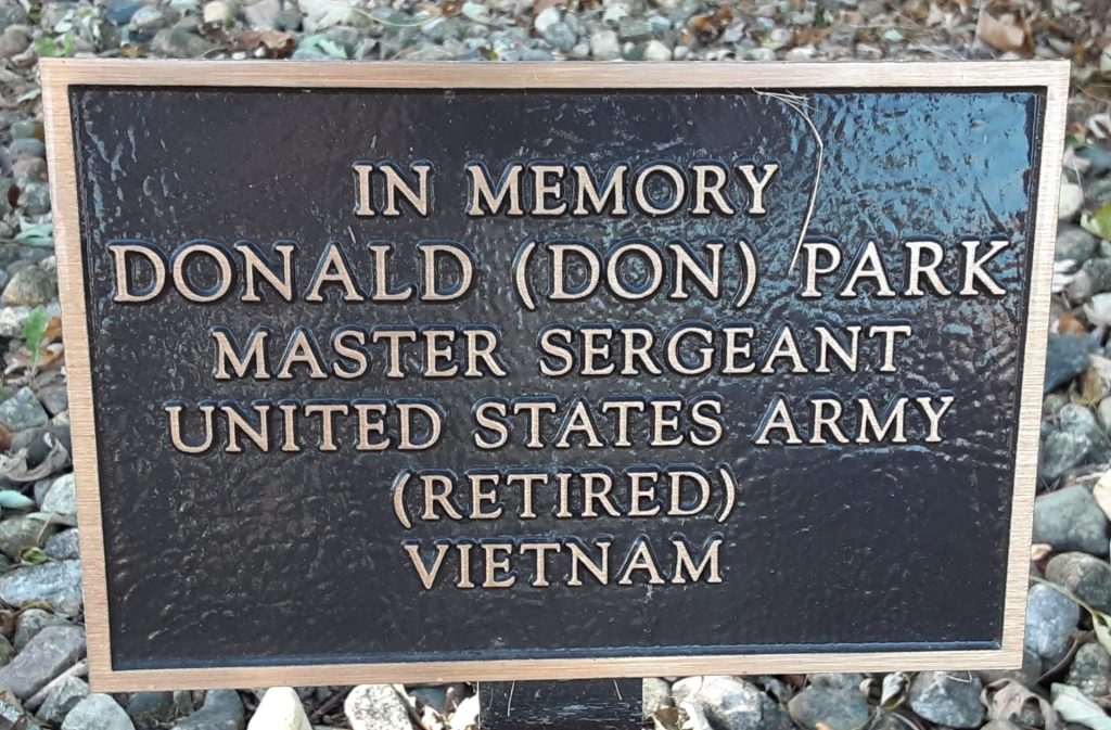 DONALD (DON) PARK WAR MEMORIAL PLAQUE