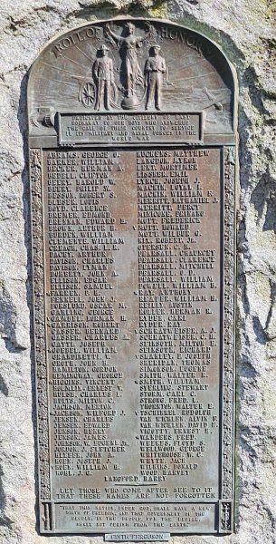 EAST ROCKAWAY ROLL OF HONOR WAR MEMORIAL PLAQUE B