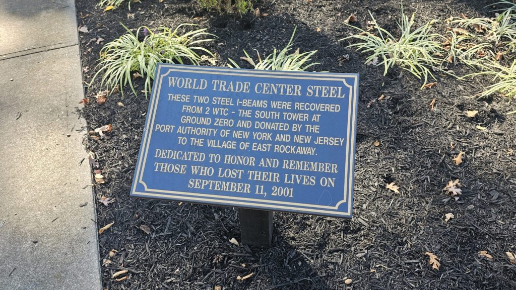 EAST ROCKAWAY SEPTEMBER 11, 2001 MEMORIAL ENTRANCE PLAQUE