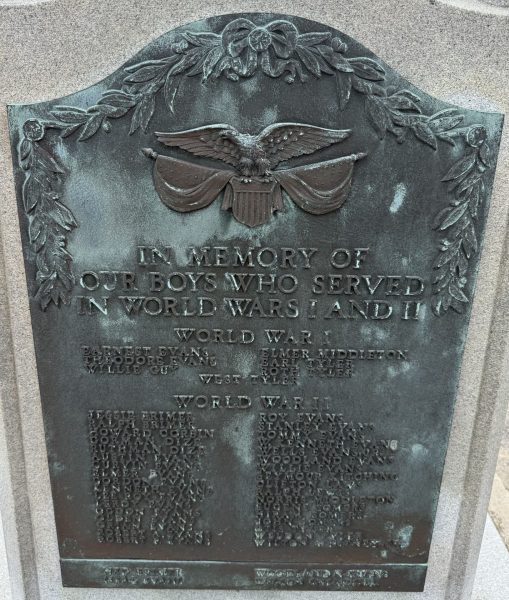 EWELL, MD WORLD WARS I AND II MEMORIAL PLAQUE
