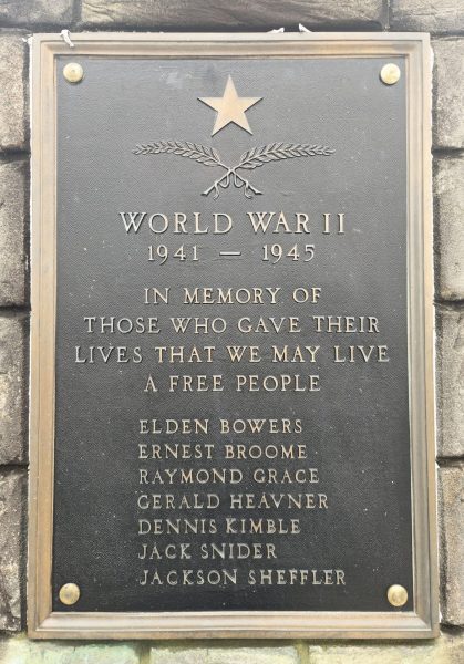 FORT ASHBY WORLD WAR II SUPREME SACRIFICE MEMORIAL PLAQUE