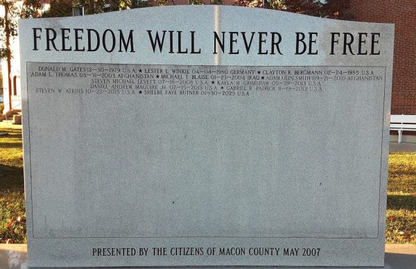 FREEDOM WILL NEVER BE FREE WAR MEMORIAL