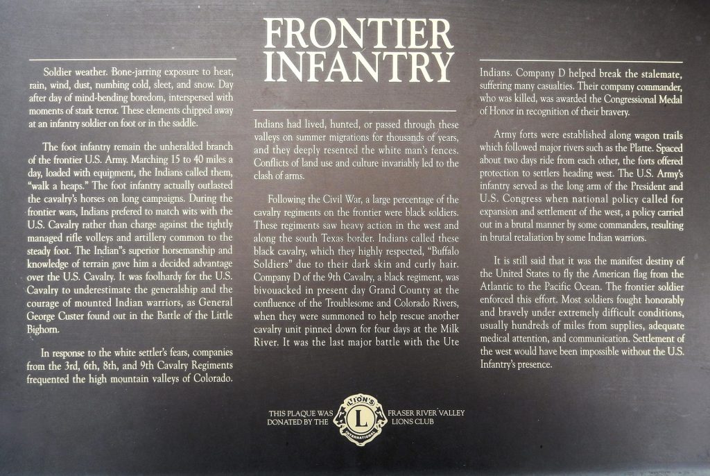 FRONTIER INFANTRY WAR MEMORIAL PLAQUE