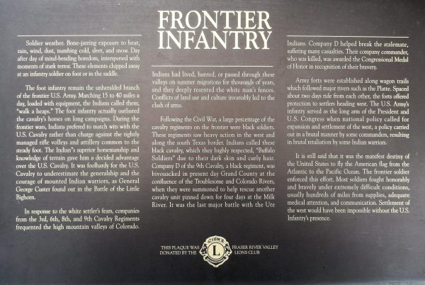 FRONTIER INFANTRY WAR MEMORIAL PLAQUE