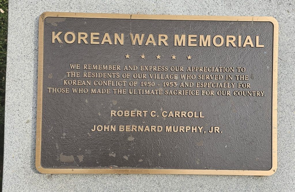 GARDEN CITY KOREAN WAR MEMORIAL PLAQUE