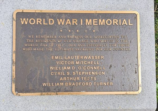 GARDEN CITY WORLD WAR I MEMORIAL PLAQUE